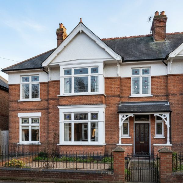 Edwardian architecture with large clear lower panes and smaller panes above